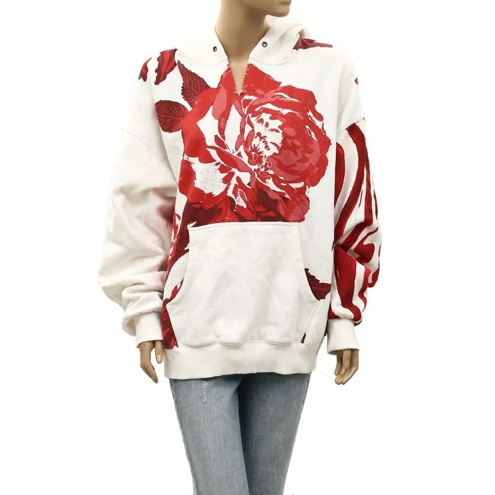 Free People We The Free It's A Vibe Placed Print Hoodie Top Oversized S 288598